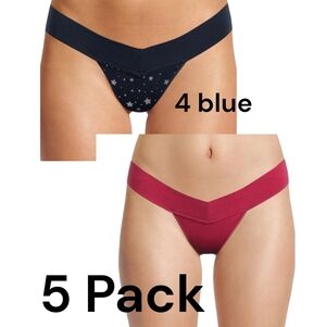 5pk No Boundaries Women's Seamless Thong Panty color maroon